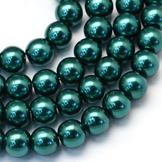 3mm 4mm 6mm 8mm 10mm 12mm Green Glass Pearl Beads