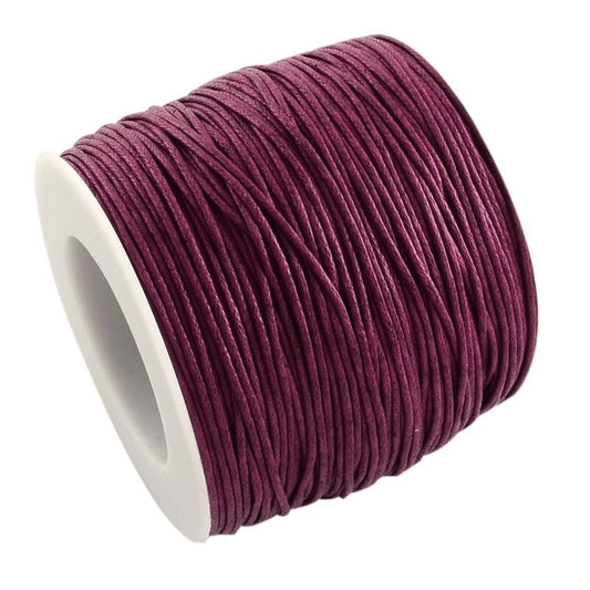 Wine Waxed Cotton Cord 1mm 100 yards per roll