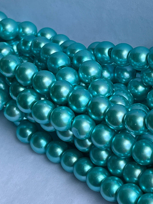 6mm 8mm 10mm 12mm Green Glass Pearl Beads