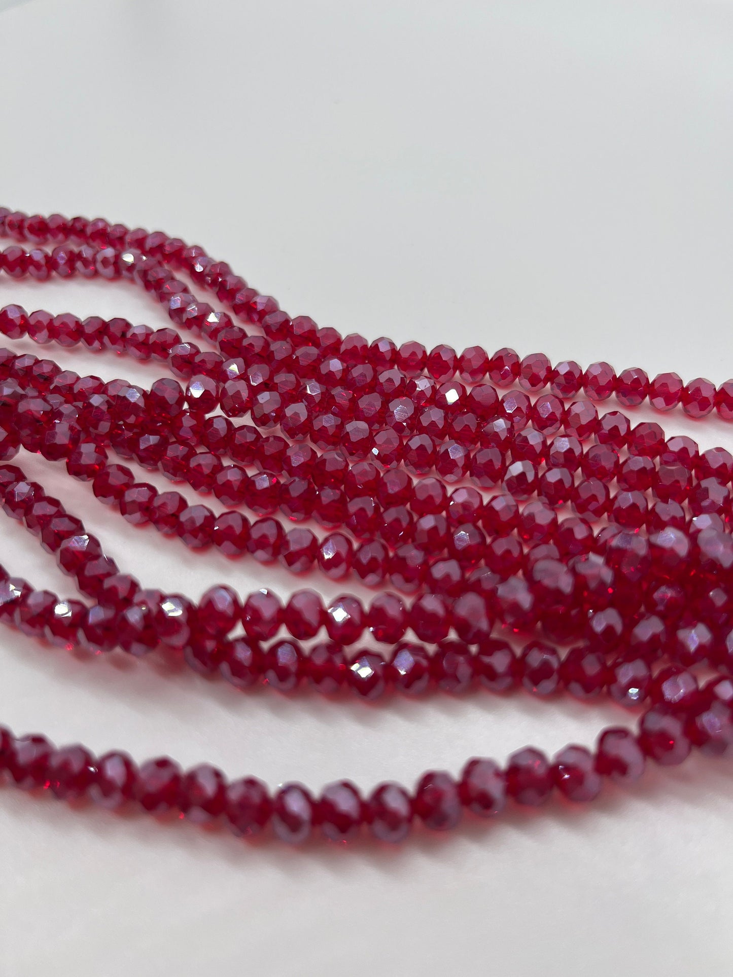 Red AB Rondelle Beads 6mm