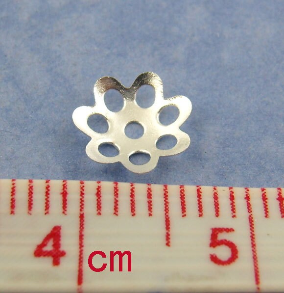 1000 Bead Caps, Silver Plated End Beads Caps 8mm, Jewelry Findings, Silver Bead Caps