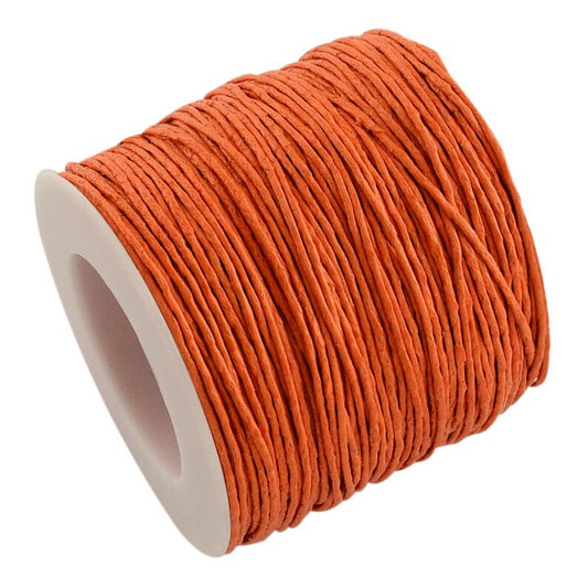 Orange Waxed Cotton Cord 1mm 100 yards per roll