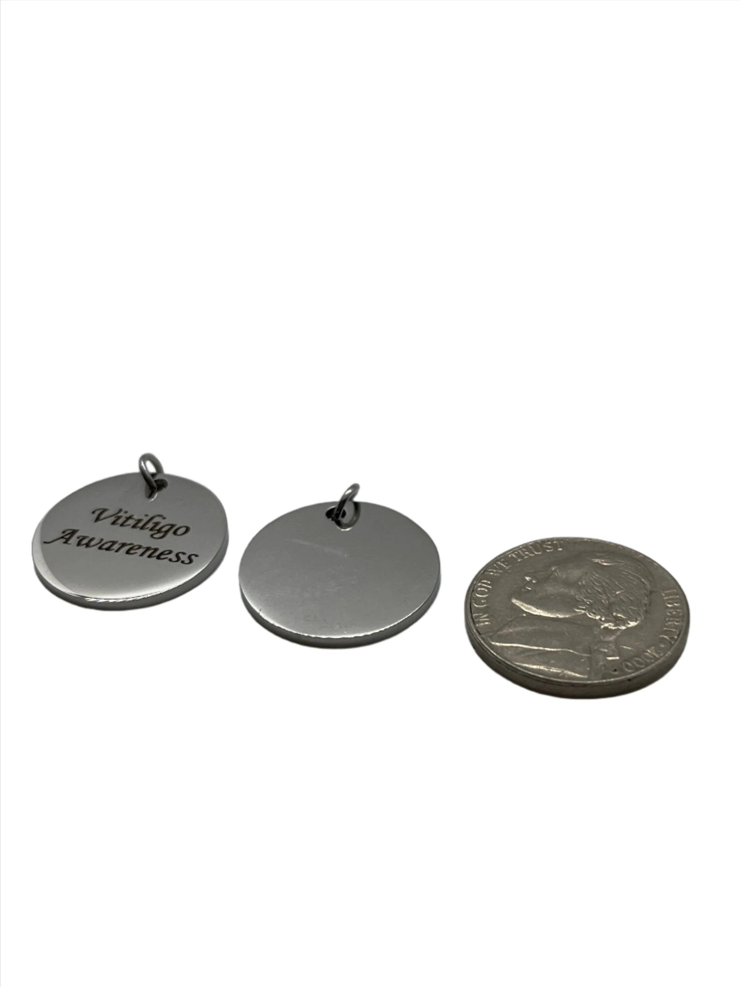 Vitiligo Awareness Charm, Stainless Steel Charm 20mm