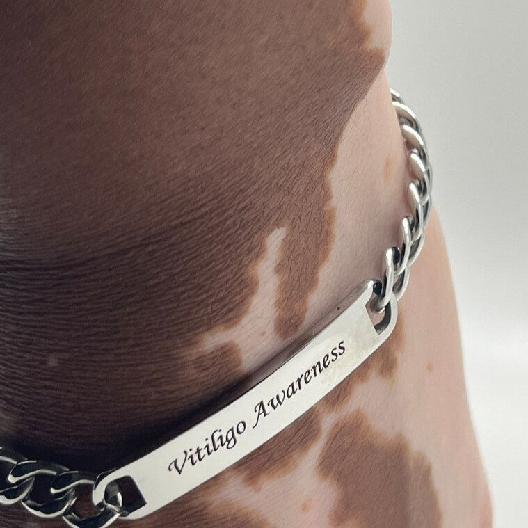 Vitiligo Awareness Bracelet, Stainless Steel