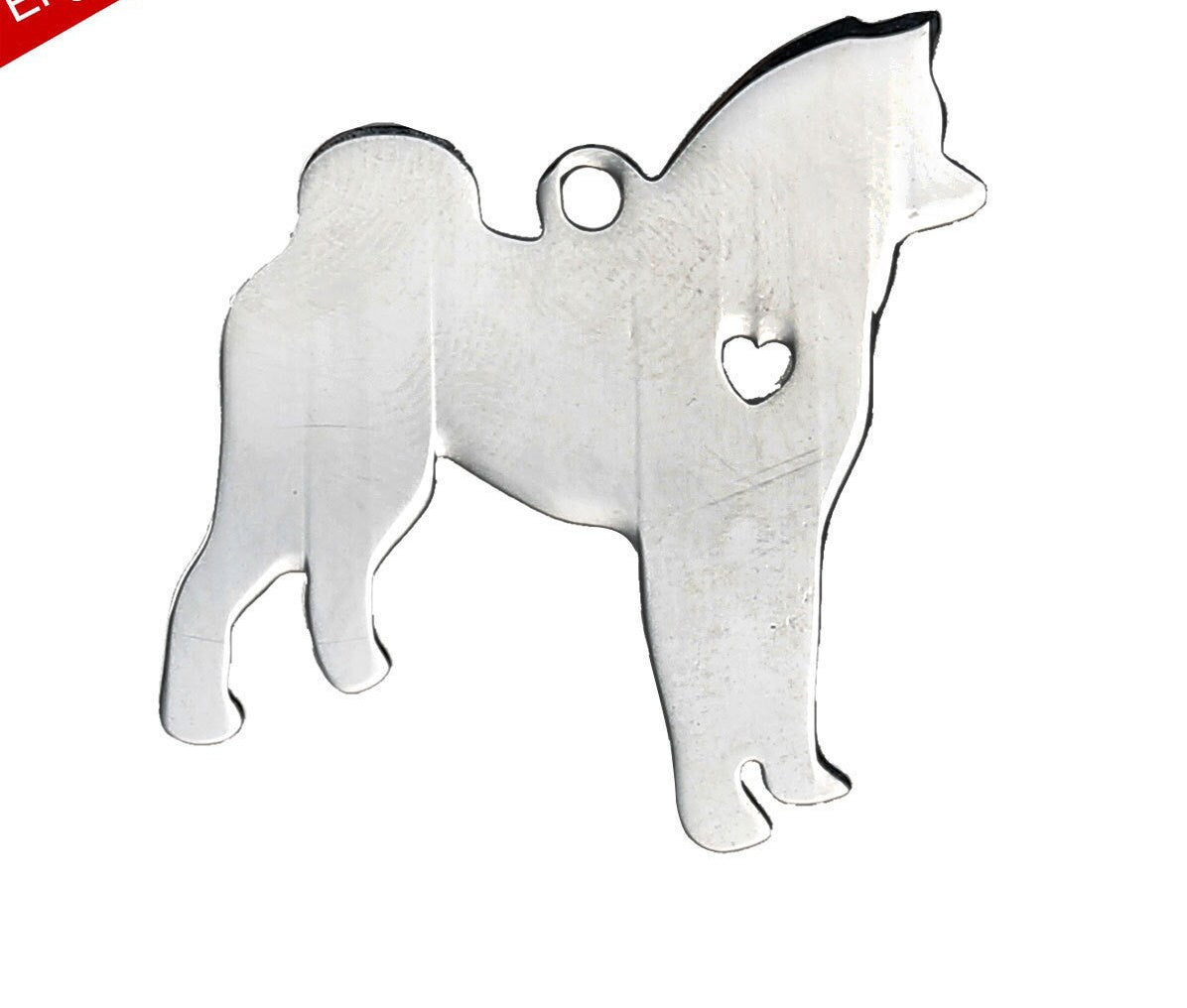 Akita Dog Charm Stainless Steel, Dog Tag, Stamping Supplies
