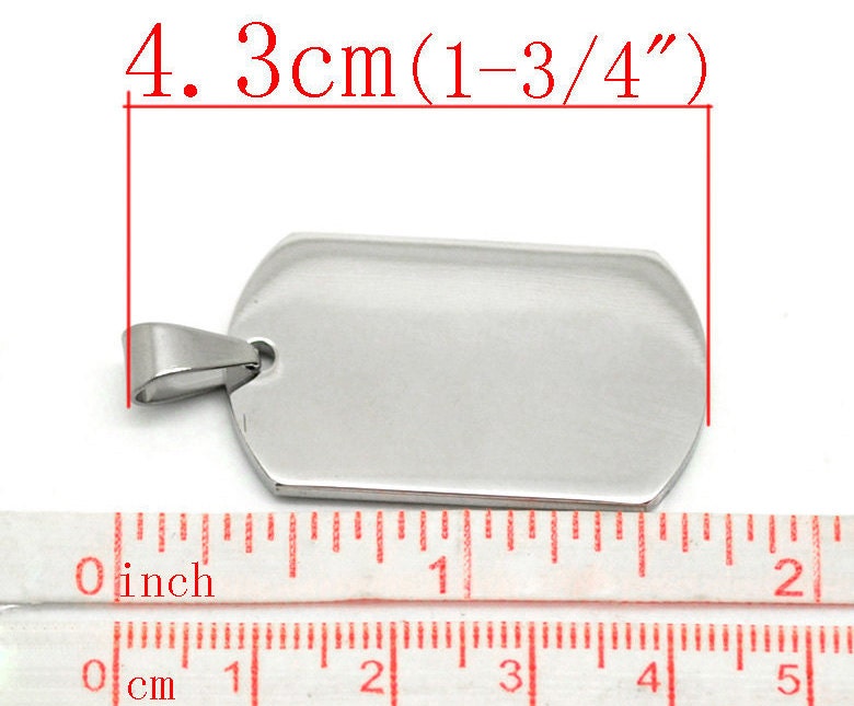 3 Stainless Steel Stamping Blanks, Dog Tag Stamping Blank