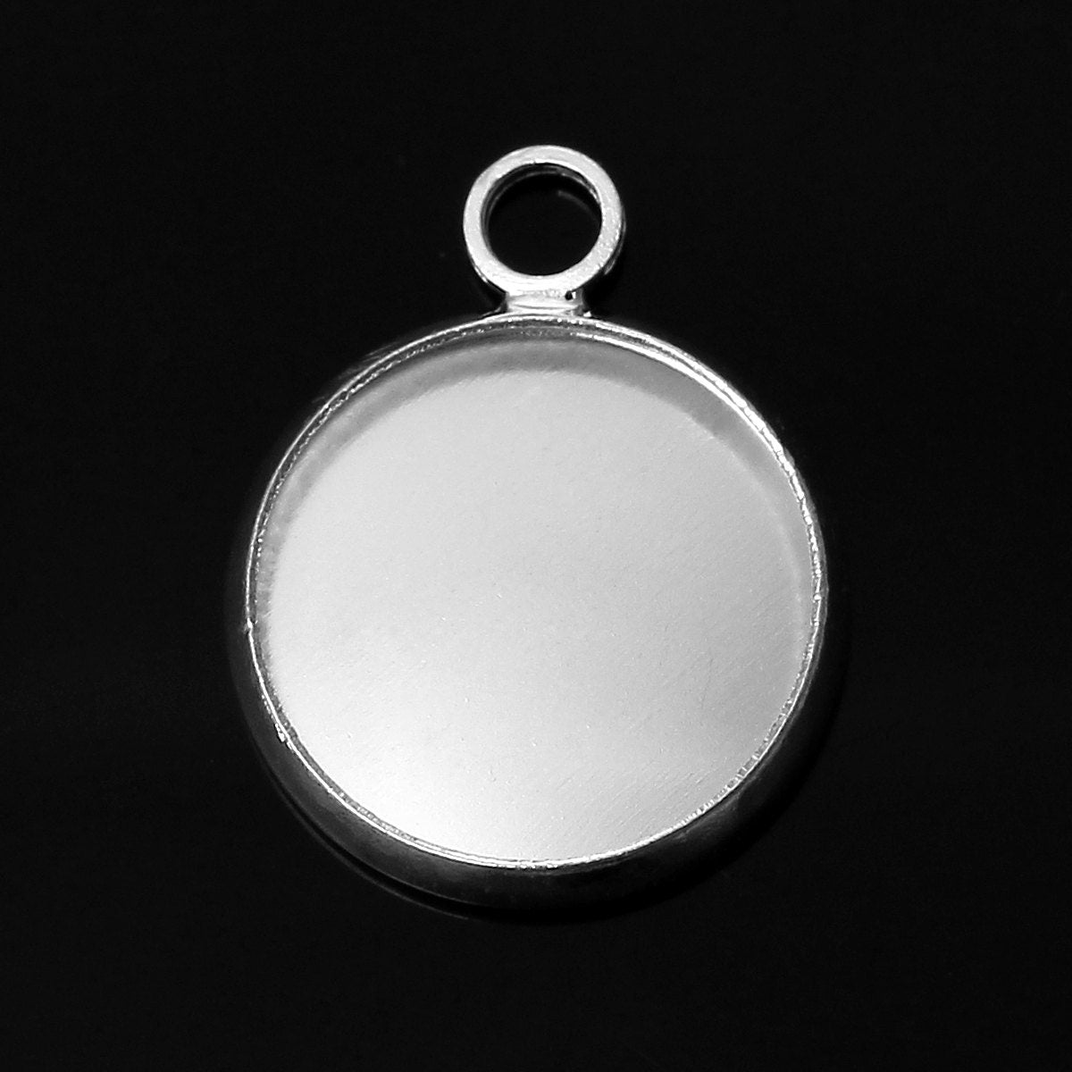 30 Cabochon Settings Fits 12mm Silver Tone, Cab Settings