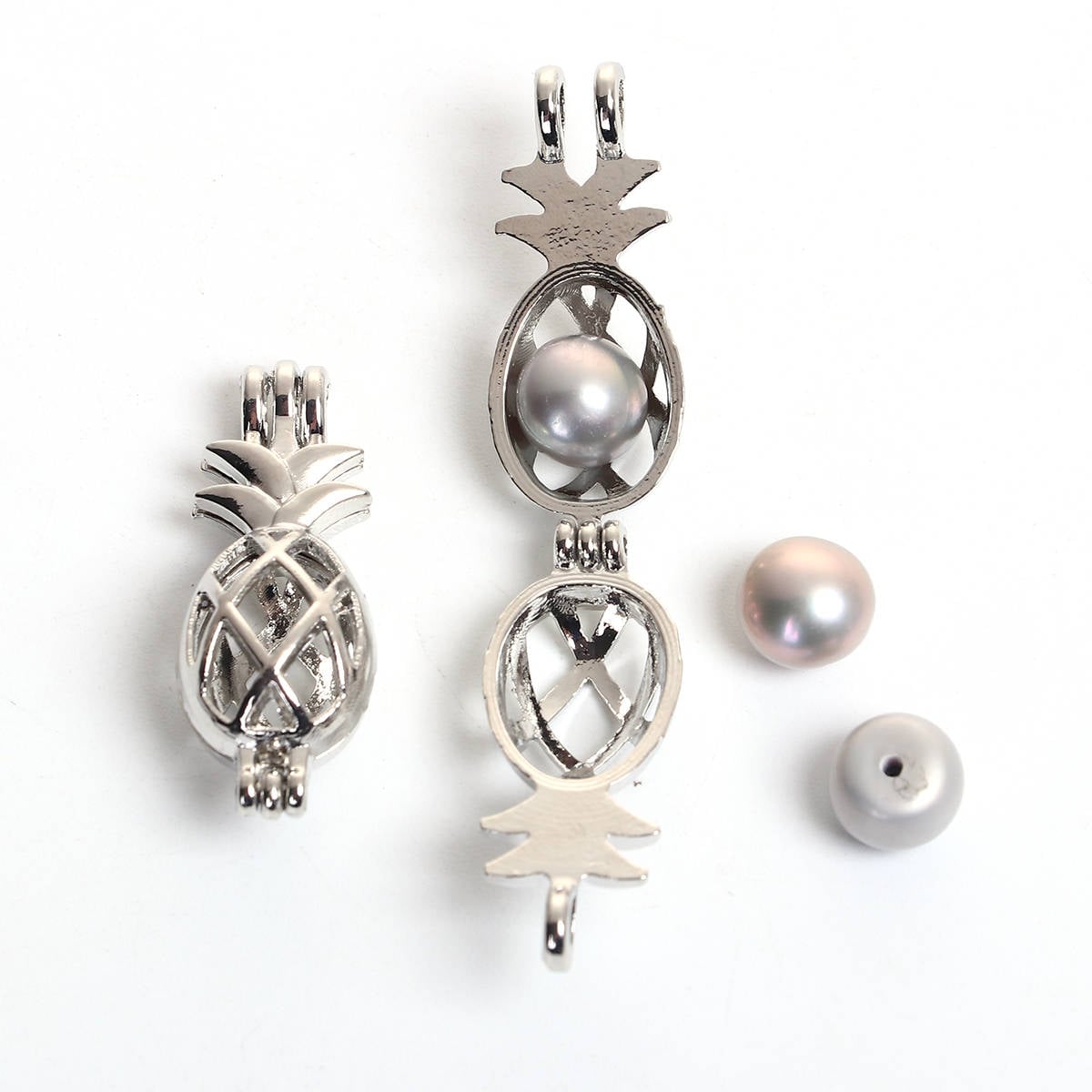 10 Pineapple Bead cage pendant charms fits 8mm bead