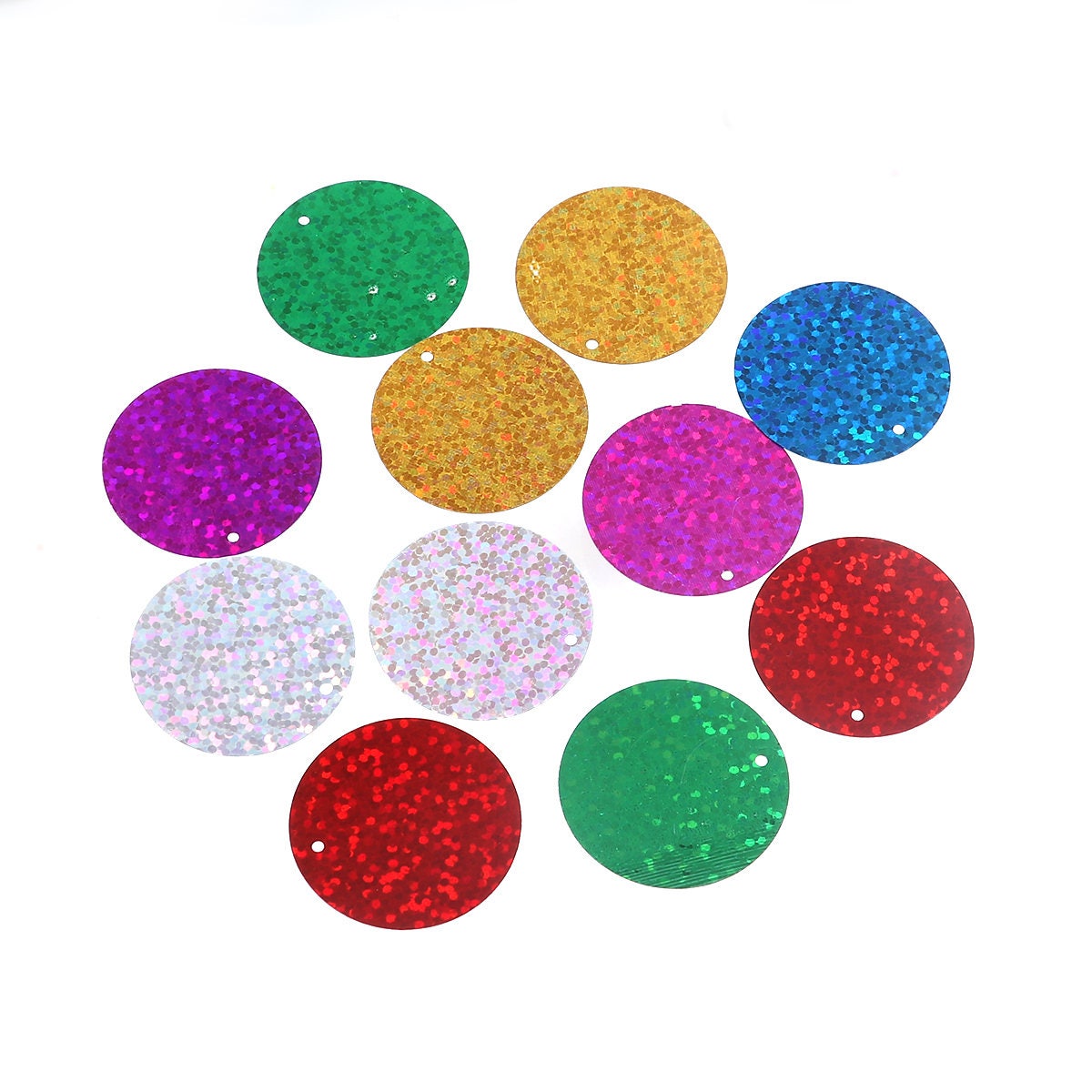 500 PVC Charms, Sequin Charms, 29mm Round Charms