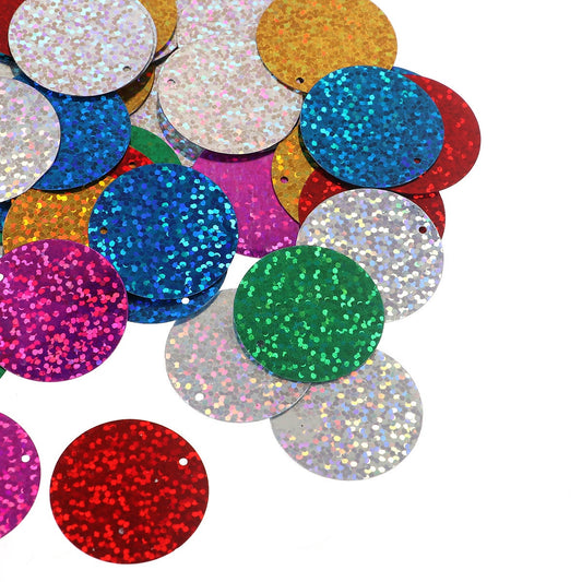500 PVC Charms, Sequin Charms, 29mm Round Charms
