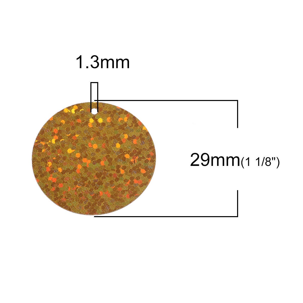 500 PVC Charms, Sequin Charms, 29mm Round Charms