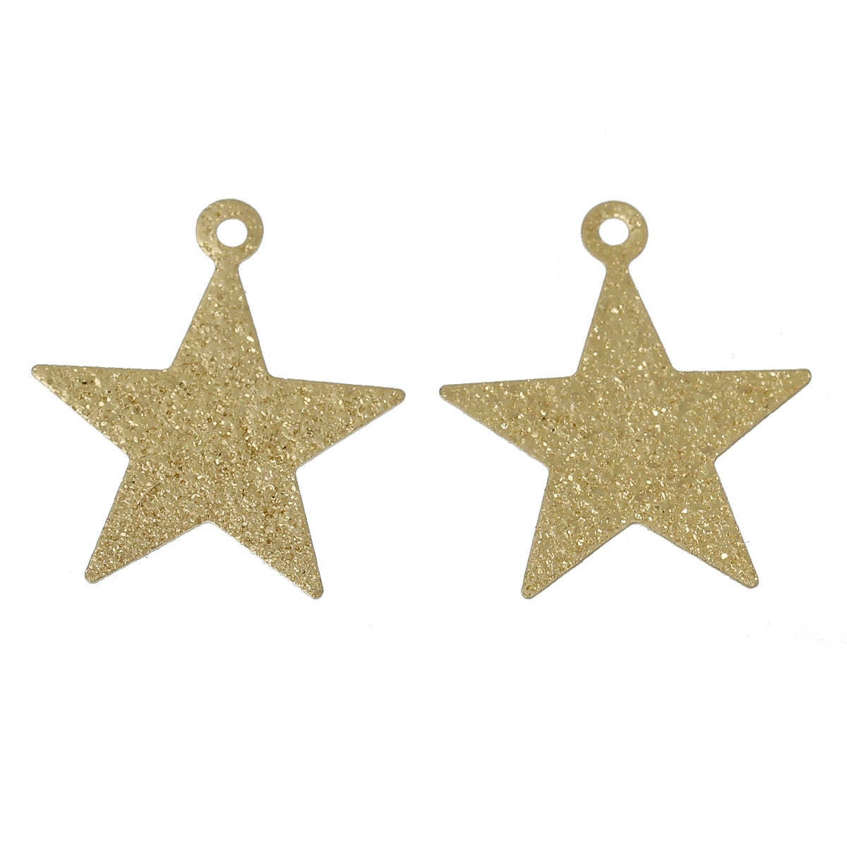 30 Star Charm Golden Stardust 21mm x 19mm
