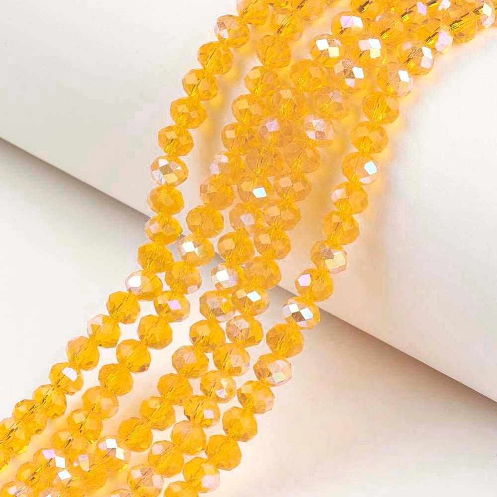 8mm Golden Yellow Faceted Rondelle Beads