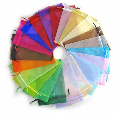 100 Organza Bags Assorted Colors, Party Favor Bags