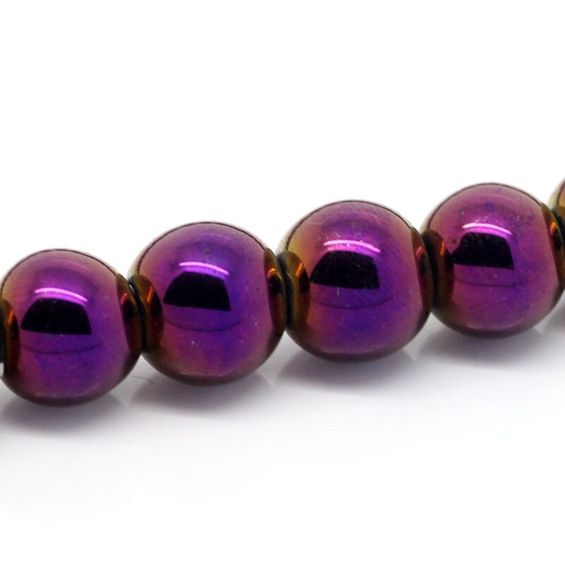 50 8mm Purple Synthetic Hematite Beads, 410