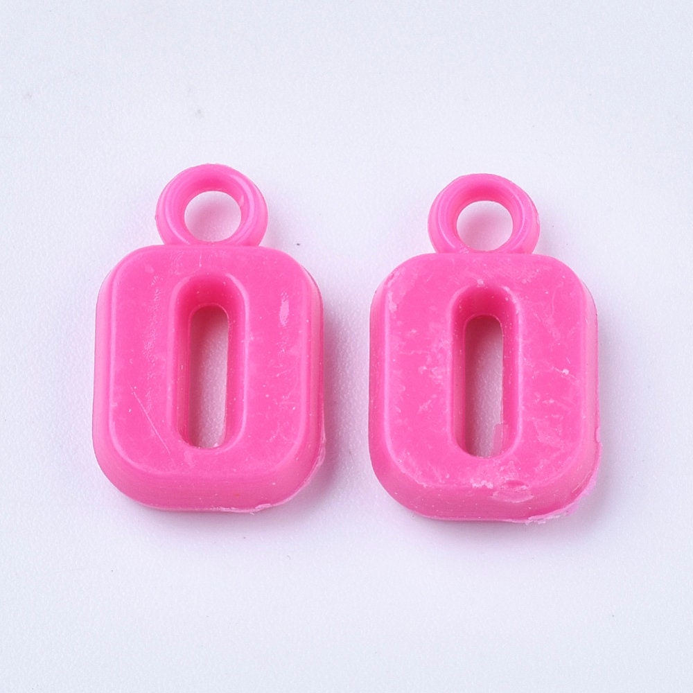 200 Acrylic Alphabet Charms, 13~15mm long, 6~13mm wide