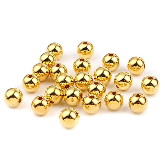 100 CCB Gold Spacer Beads 8mm
