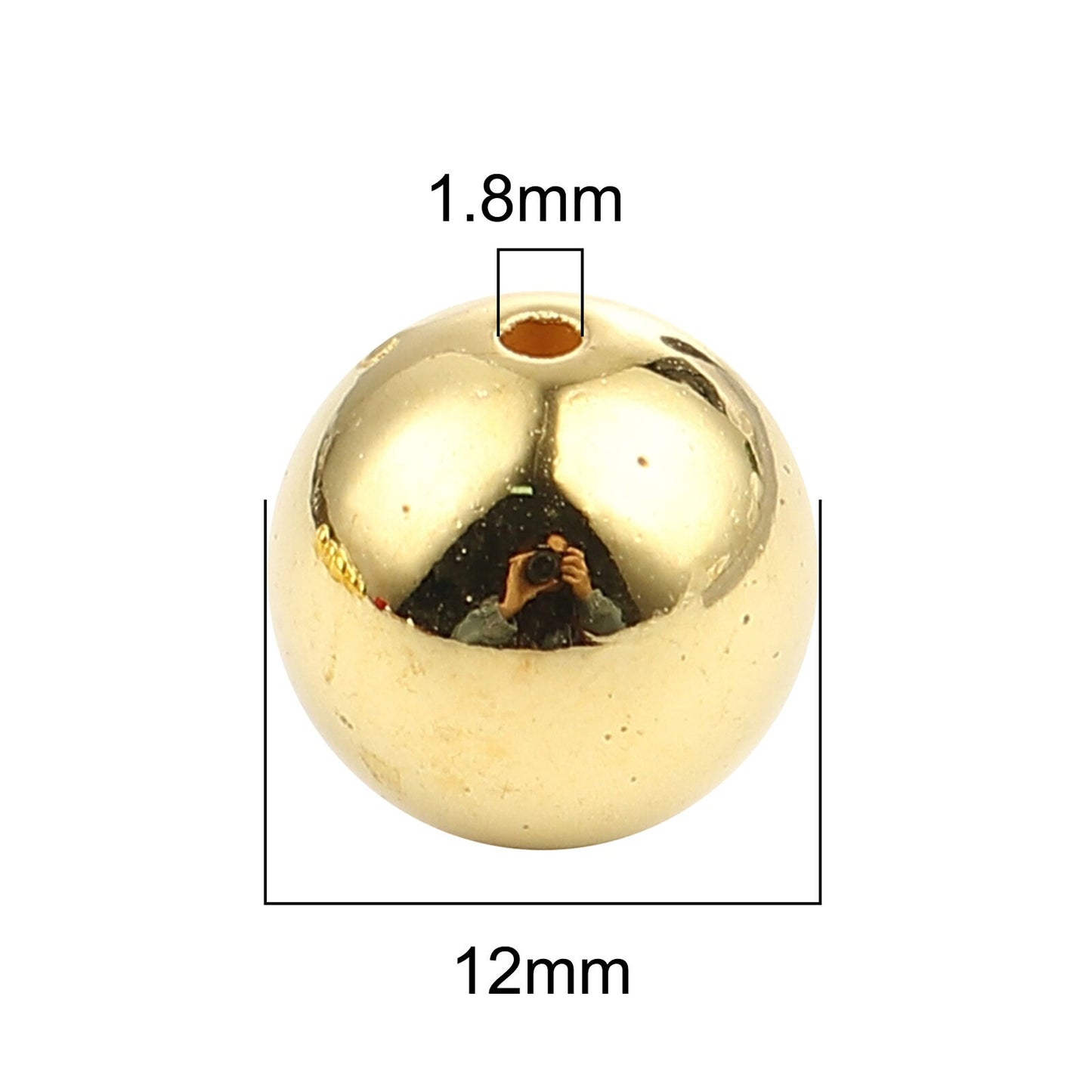 30 CCB Gold Spacer Beads 12mm