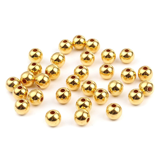 100 CCB Gold Spacer Beads 6mm