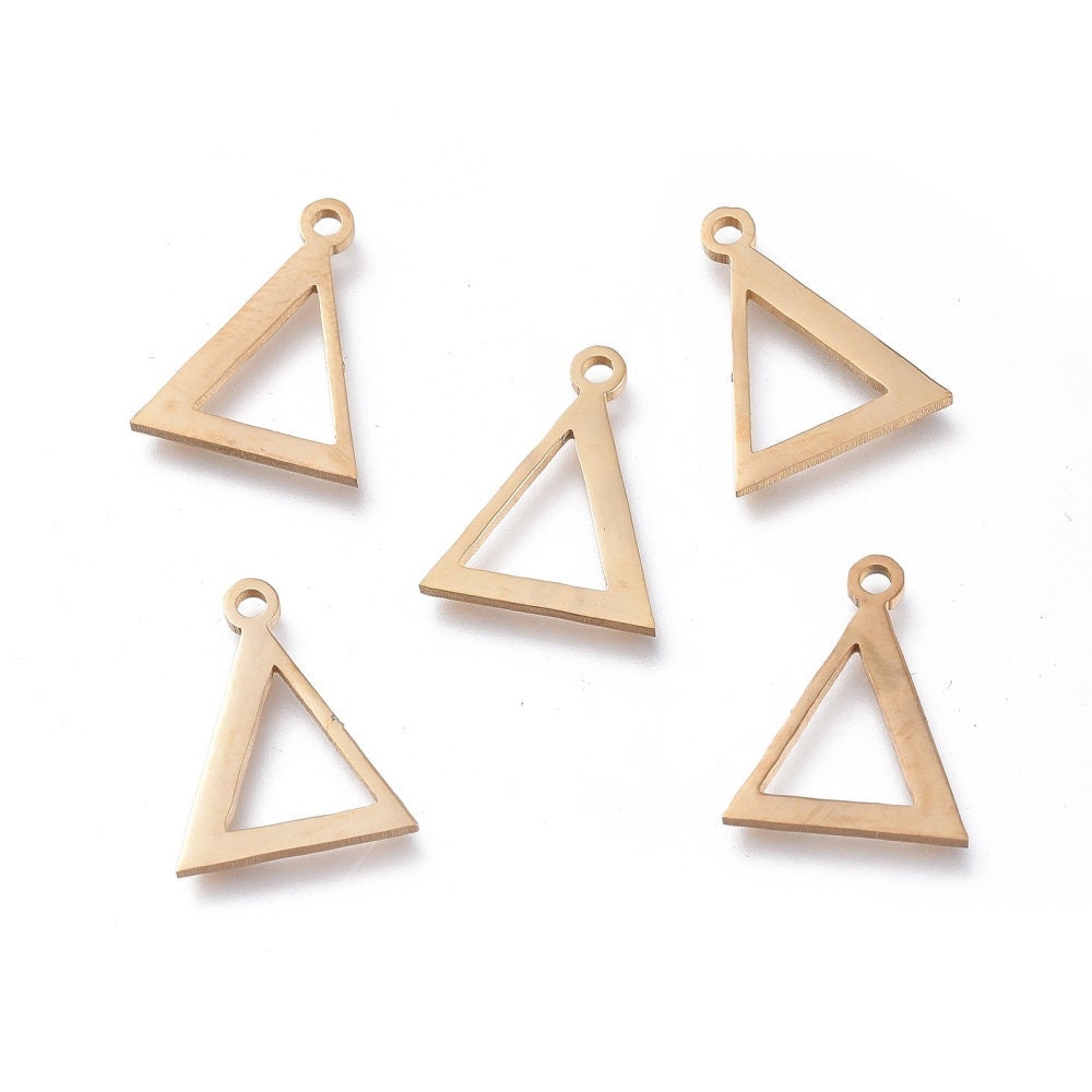 Gold Delta Greek Charms Stainless Steel, Greek Alphabet Charms