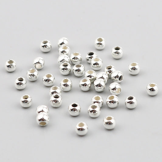 400 CCB Silver Plated Spacer Beads 3mm