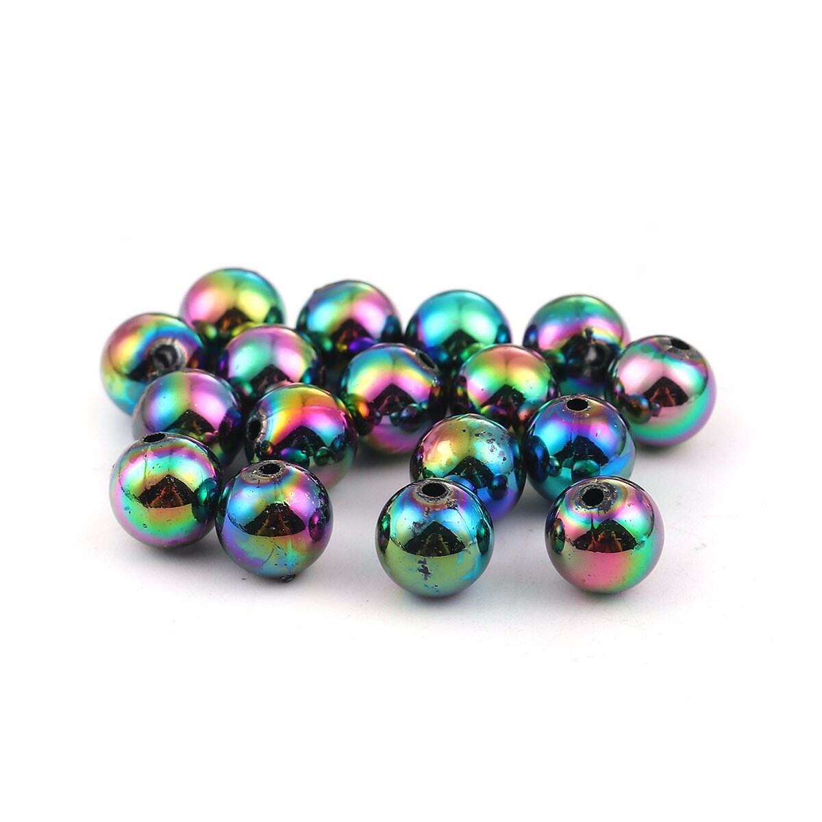 200 Acrylic Rainbow Bubblegum Beads 10mm