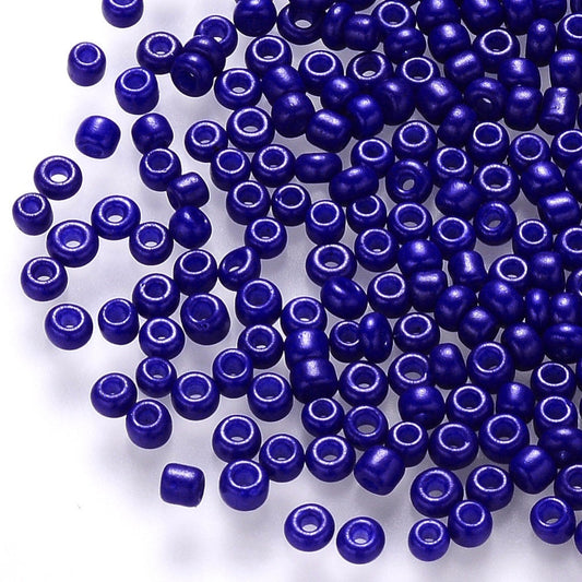 Blue Seed Beads 6/0 100 grams