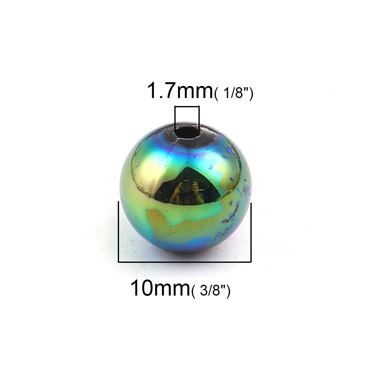 200 Acrylic Rainbow Bubblegum Beads 10mm