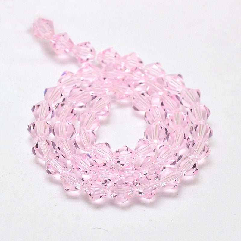Pink 4mm Bicone Beads