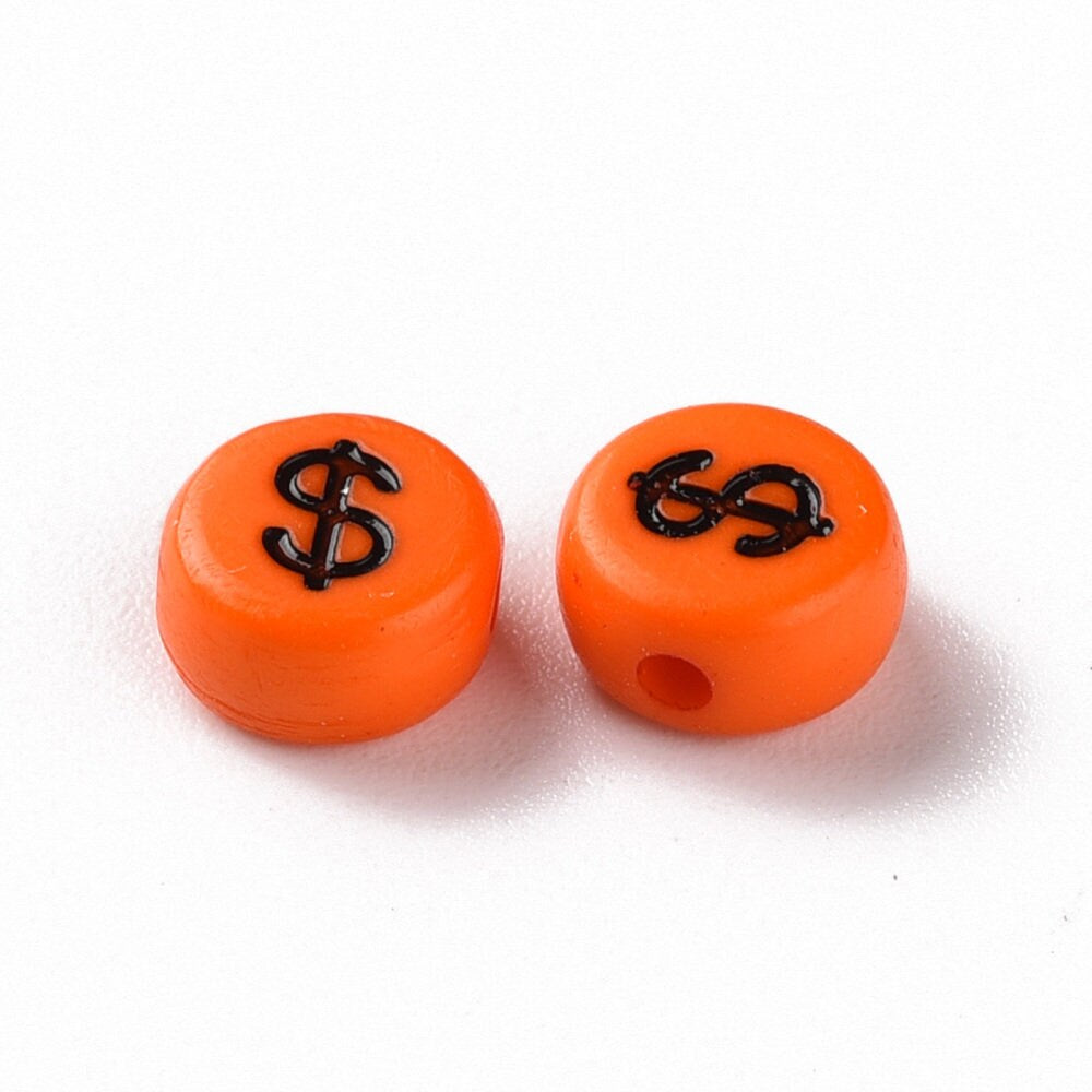 400 Symbol Beads 7mm, Math Beads, Plus Sign, Minus Sign Beads, Dollar Sign Beads, Asterisk Beads, Ampersand Beads