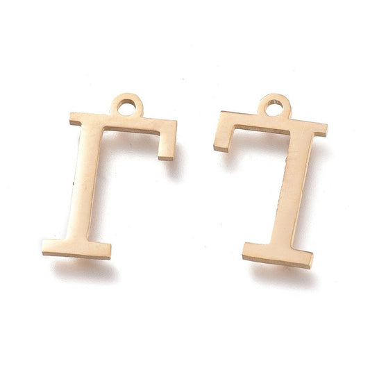 Gamma Greek Letter Charms Stainless Steel, Greek Alphabet Charms, Jewelry Making Supplies
