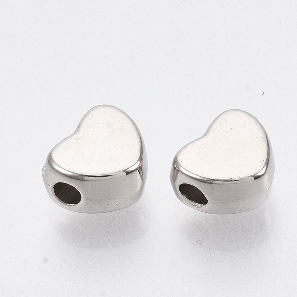 CCB Acrylic Heart Spacer Beads, Craft Beads 6x7x3.5mm