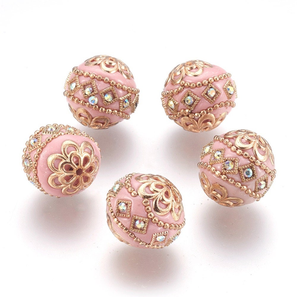5 Embellished beads, Focal Beads, 19.5 x 19mm