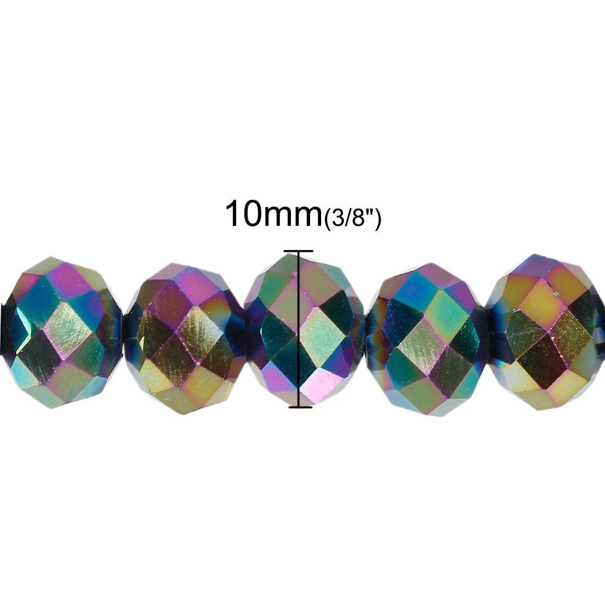 AB Iridescent Color Faceted Electroplate, 12mm, 10mm, 8mm 6mm 4mm beads