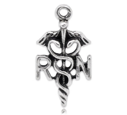 50 RN Nurse Charms, Nurse Charms, Registered Nurse Charms, Jewelry Making Supplies, Medical Charm