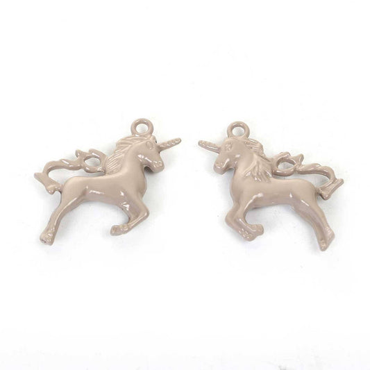 10 Unicorn Pendants Light Coffee 36mm x 28mm