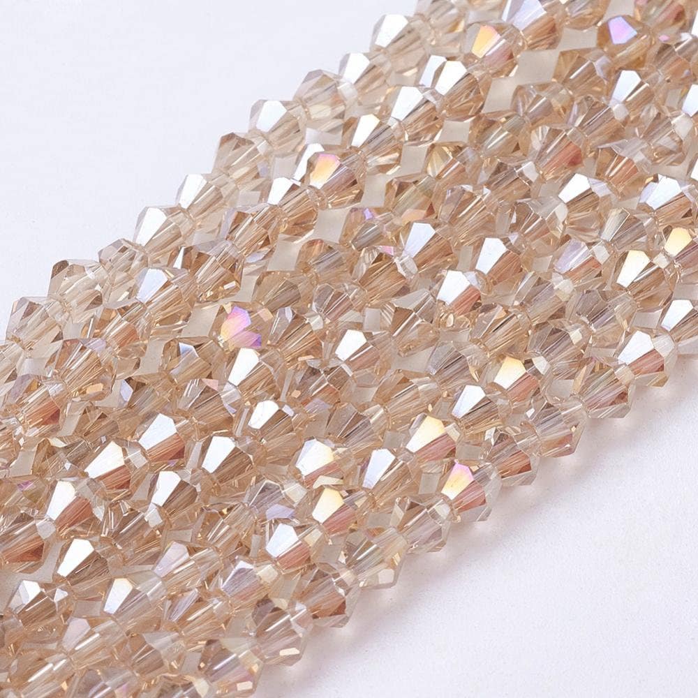 Bicone Champagne Beads 4x3mm, 2x3mm