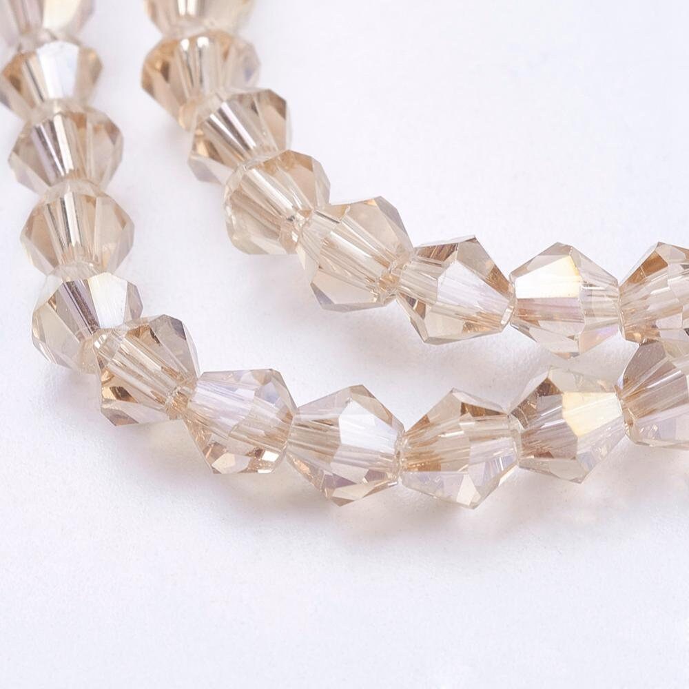 Bicone Champagne Beads 4x3mm, 2x3mm