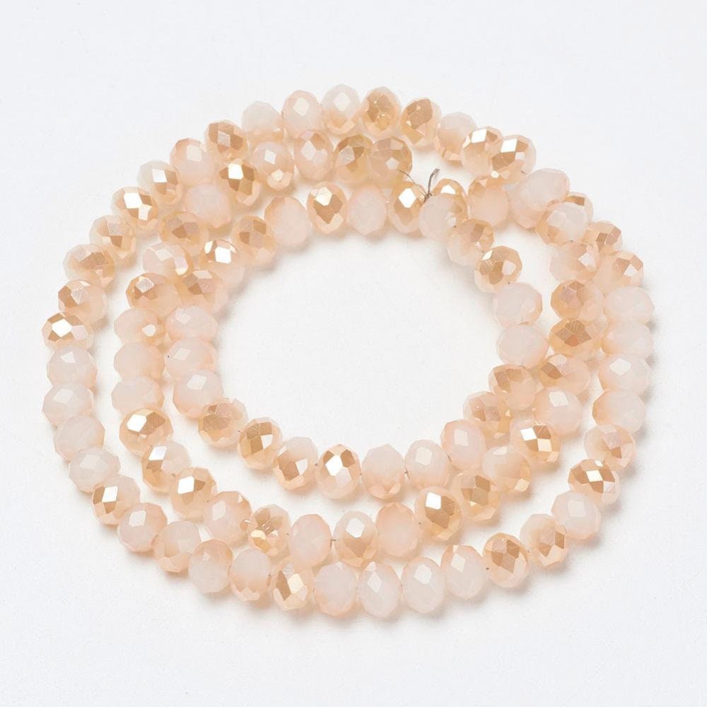Cream and Champagne Rondelle Beads 10x8mm, 8x6mm, 6x5mm, 3x2mm