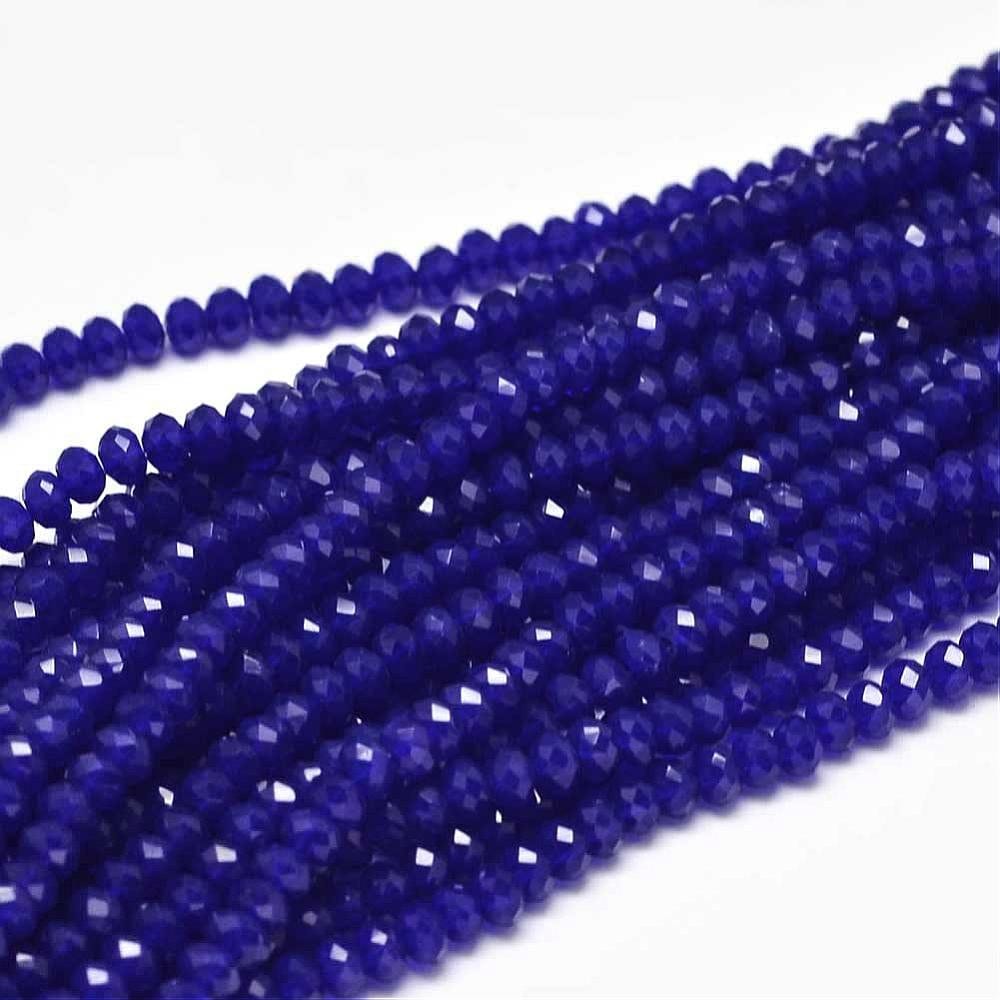 Blue Faceted Rondelle Glass Beads 3x2mm, 6x5mm