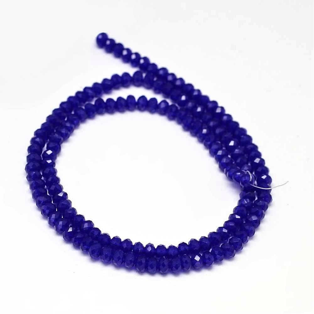 Blue Faceted Rondelle Glass Beads 3x2mm, 6x5mm