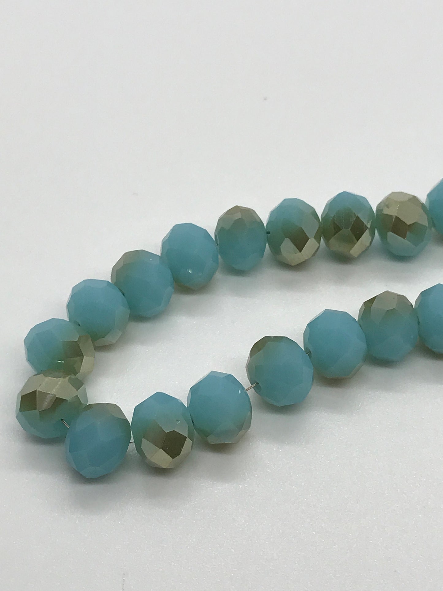 Blue and Champagne Rondelle  Beads, 6mm 8mm 10mm