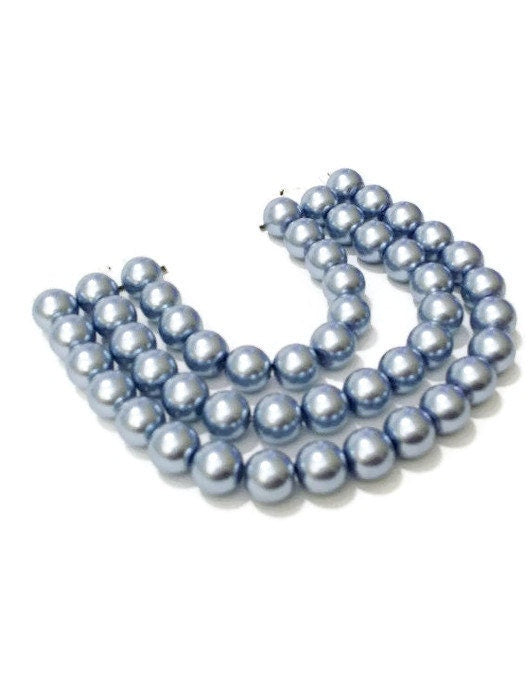 8mm Violet Glass Pearl Beads / Glass Beads / DIY Jewelry Making / Glass Pearls / Glass Beads