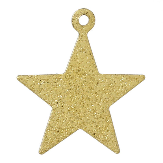 30 Star Charm Golden Stardust 21mm x 19mm