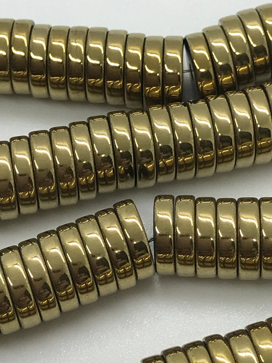 8x2mm Antique Bronze Heishi Rondelle Beads Synthetic Hematite Electroplate Non-magnetic